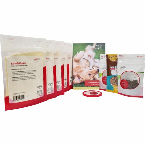 Hund Hundefutter Nassfutter Hunde-Schnupperpaket 810g 1 Set mit verschiedenen Sorten / Flocken / Testpackungen -5- Anifit