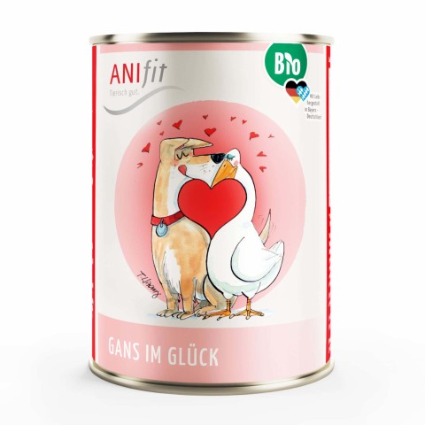 Dog Accessories Wet pet food Happy Organic Goose 400g 6 Piece -1- Anifit