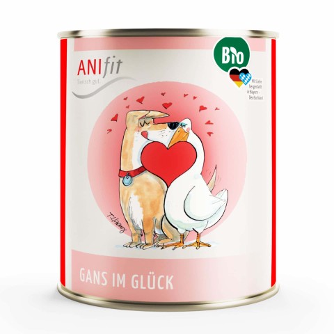 Dog Accessories Wet pet food Happy Organic Goose 800g 6 Piece -1- Anifit