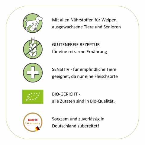 Hund Nassfutter RyDog Vitalmenü Bio-Rind 400g 6 Stück -4- Anifit