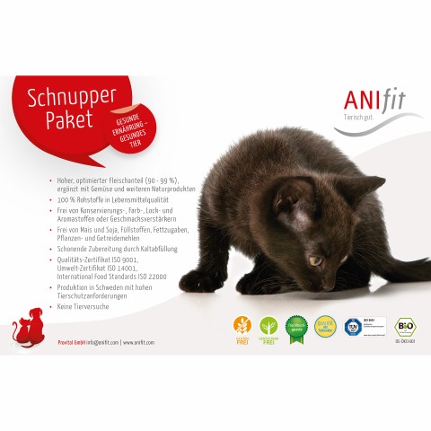 Katze Nassfutter Schnupperpaket Katzen 810g 1 Paket mit verschiedenen Sorten / Testpackungen -2- Anifit