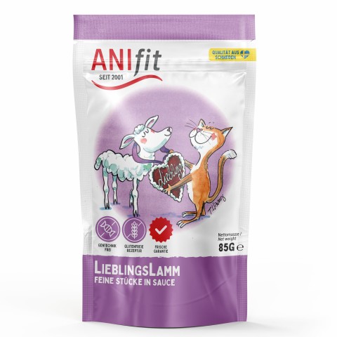 Katze Nassfutter LieblingsLamm 85g 12 Stück -1- Anifit