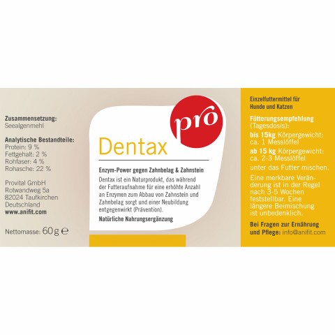 Hond Kat Voedingssupplementen Pro Dentax 60g 1 Stuk -3- Anifit