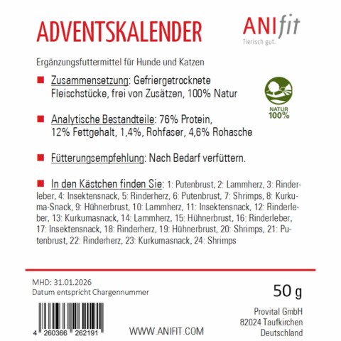 Hund Katze Snacks Zubehör Adventskalender Hund/Katze 1 Stück -3- Anifit