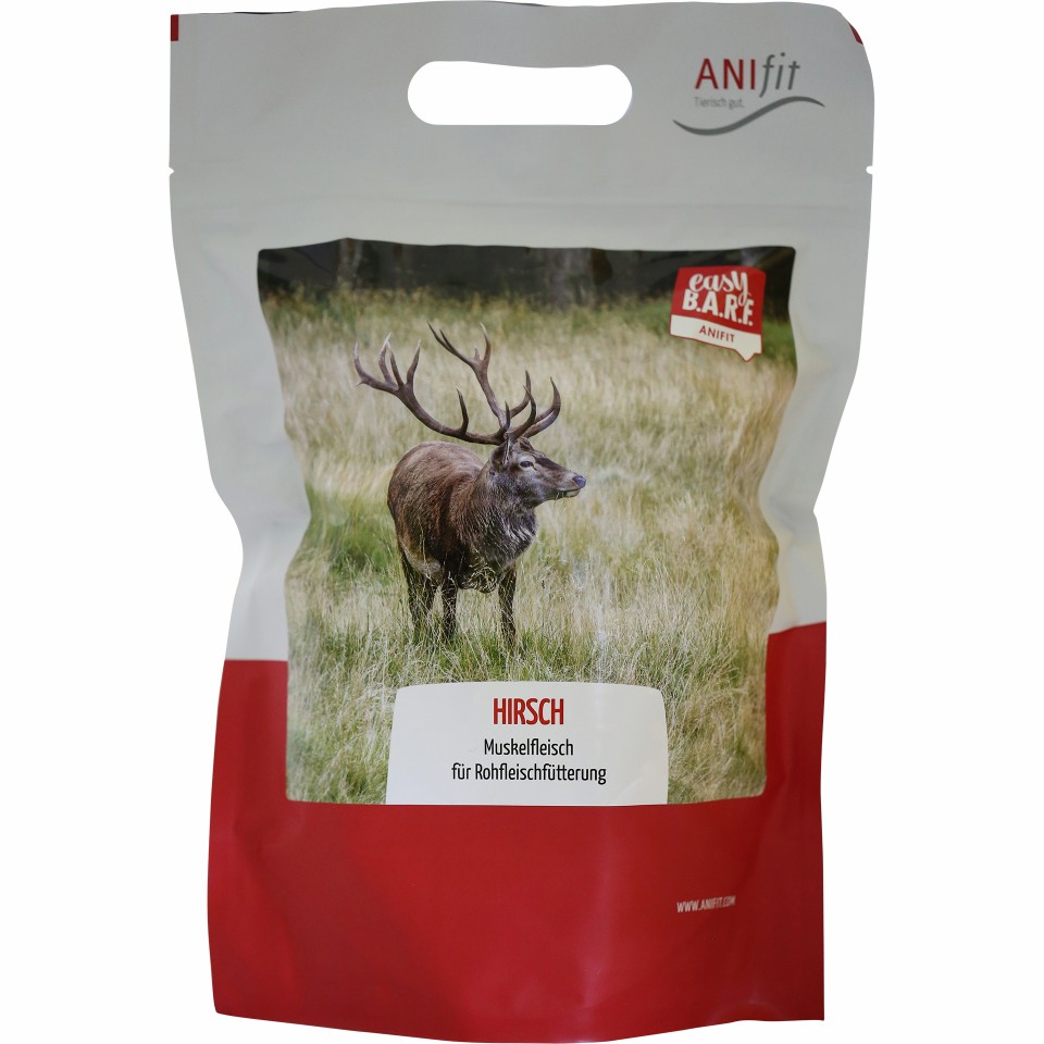 Fleischstcke vom Hirsch zur Rohfleischftterung 1x350g:  gefriergetrocknetes Rohfleisch bestellen | Shop Anifit